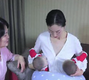 breastfeeding twins with confinement nanny