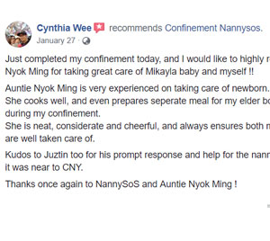 Confinement Nanny Review By Cynthia Wee