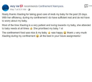 Confinement Nanny Review By Asly Val